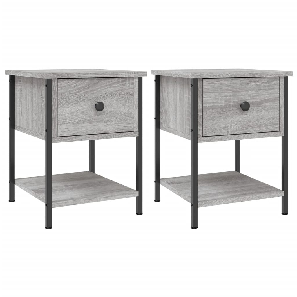 Tables de chevet 2 pcs 34x35,5x45 cm couleur chêne