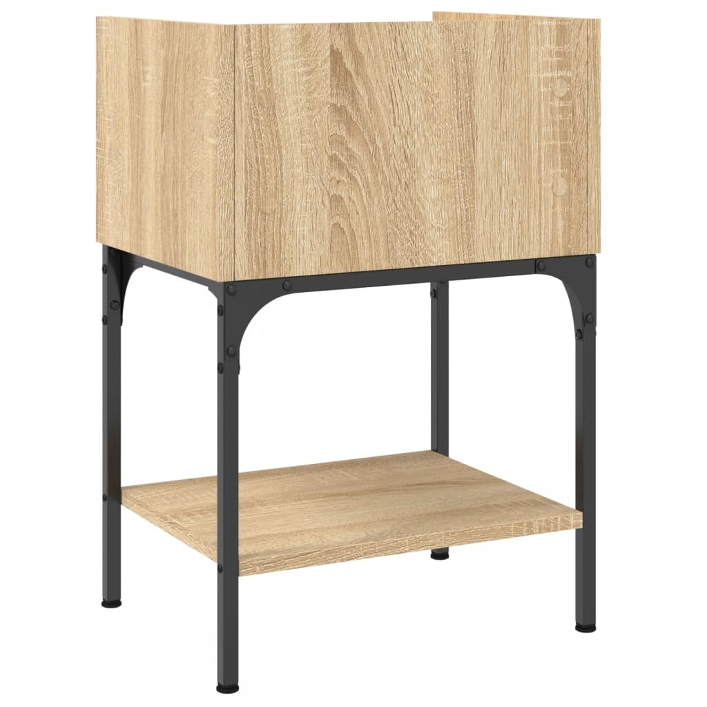 Nachtkastjes 2 st 40,5x31x60 cm bewerkt hout bruin eikenkleur