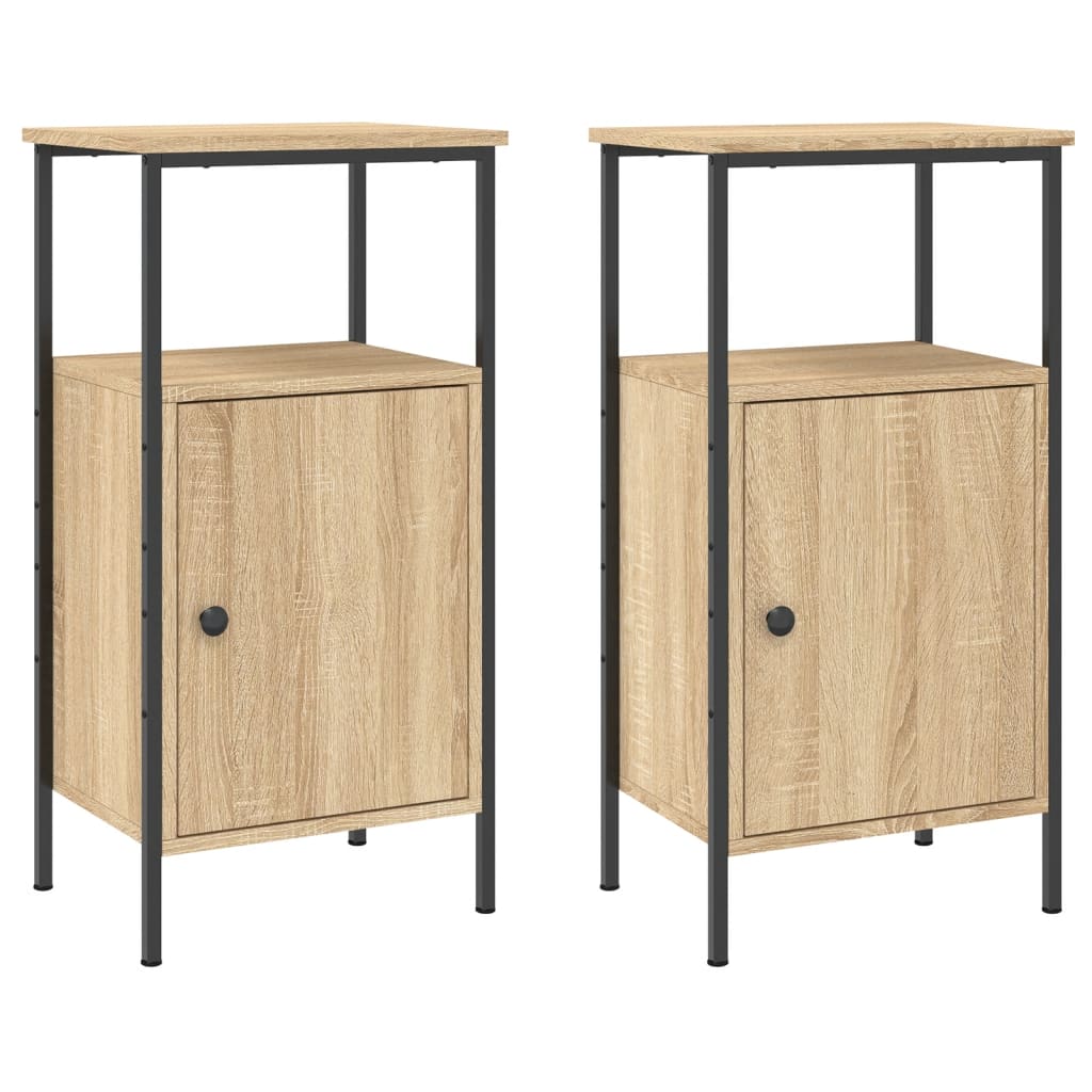 Tables de chevet 2 pcs 41x31x80 cm bois fini