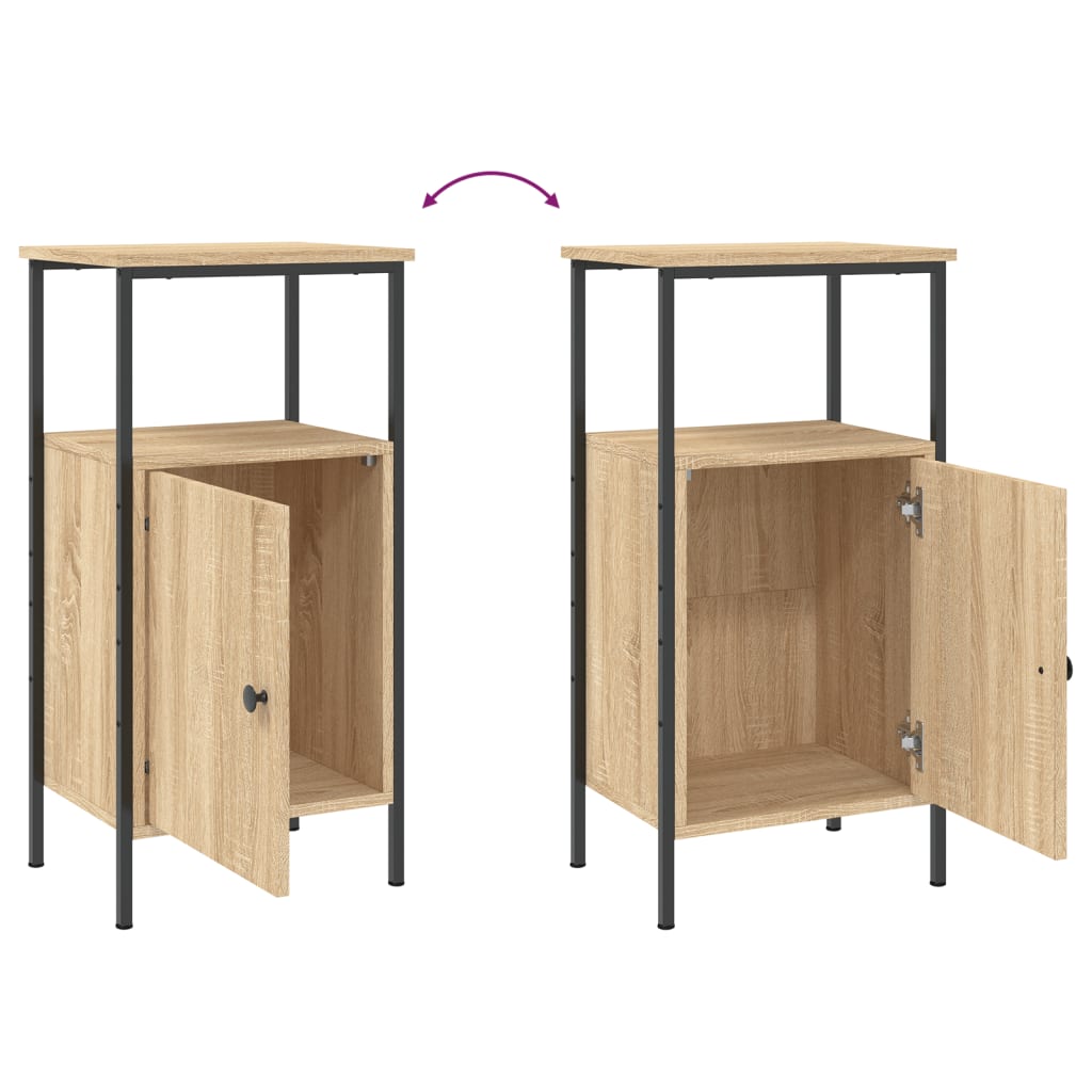 Tables de chevet 2 pcs 41x31x80 cm bois fini