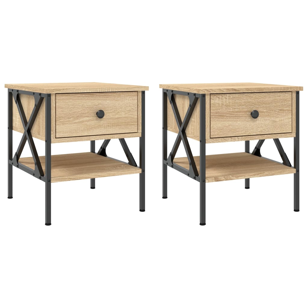 Tables de chevet 2 pcs 40x42x45 cm bois fini