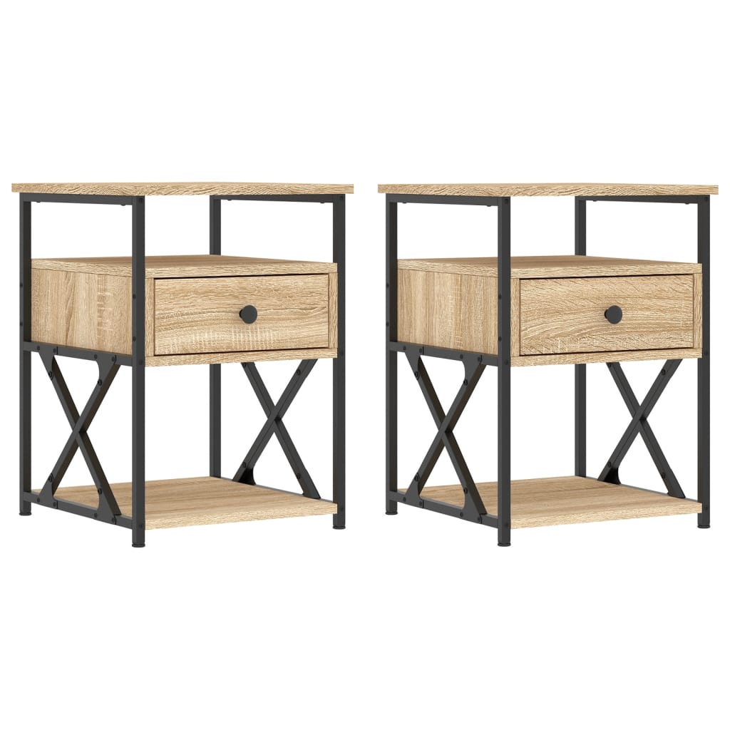 Tables de chevet 2 pcs 40x42x55 cm bois fini