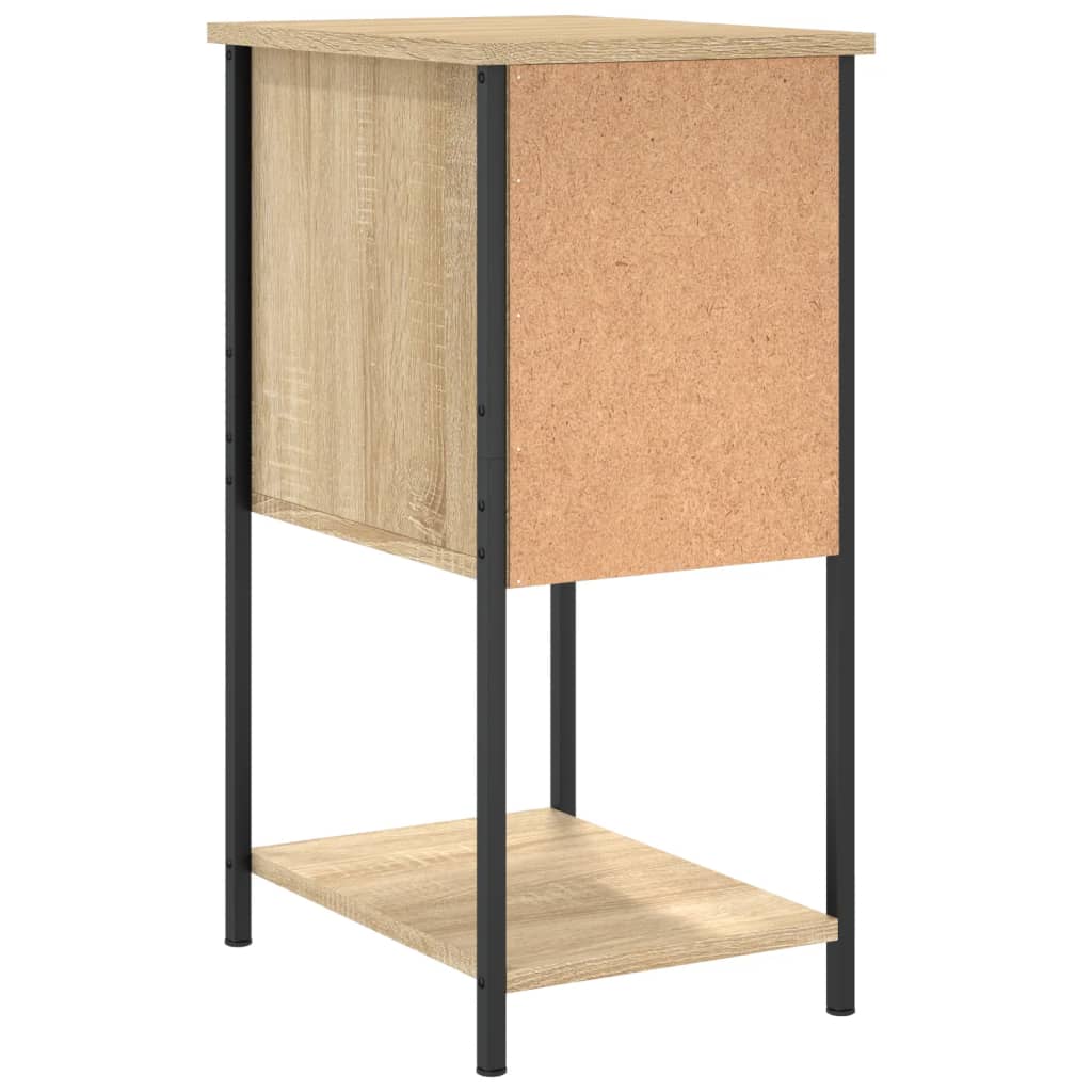 Nachtkastjes 2 st 32x42x70 cm bewerkt hout eikenkleurig