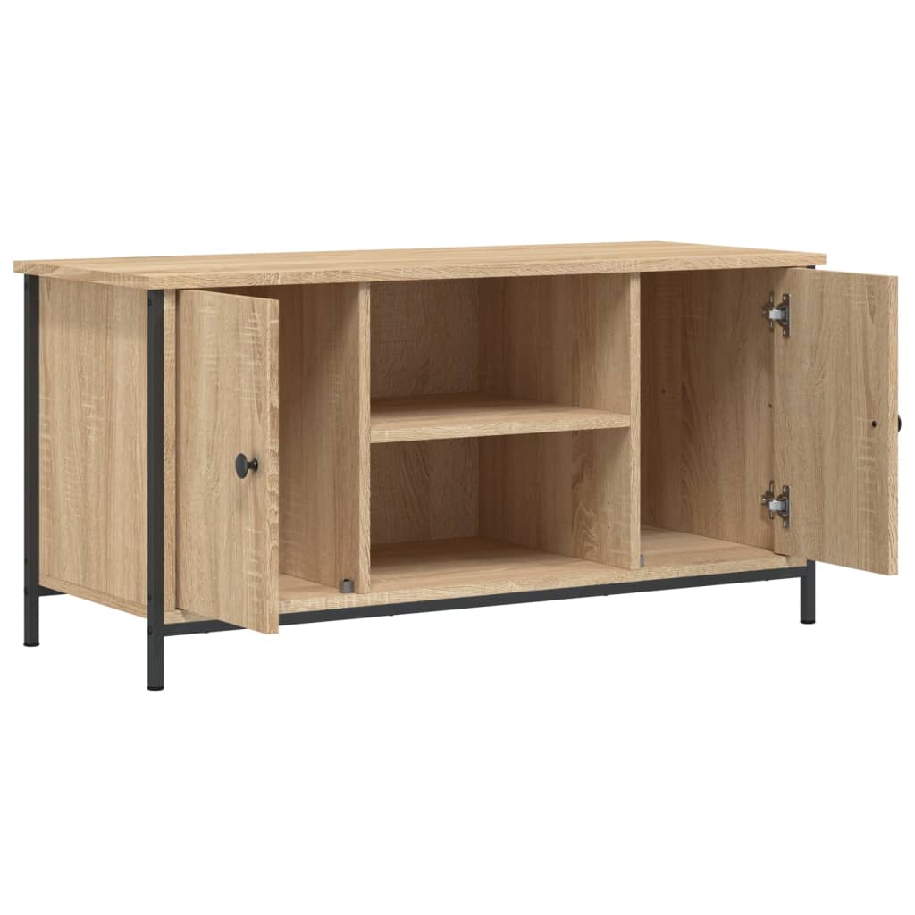 Tv-meubel 100x40x50 cm bewerkt hout eikenkleurig