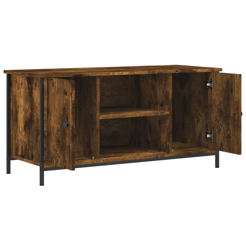 Tv-meubel 100x40x50 cm bewerkt hout eikenkleurig