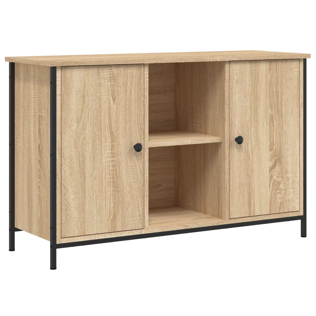 Tv-meubel 100x35x65 cm bewerkt hout bruin eikenkleur