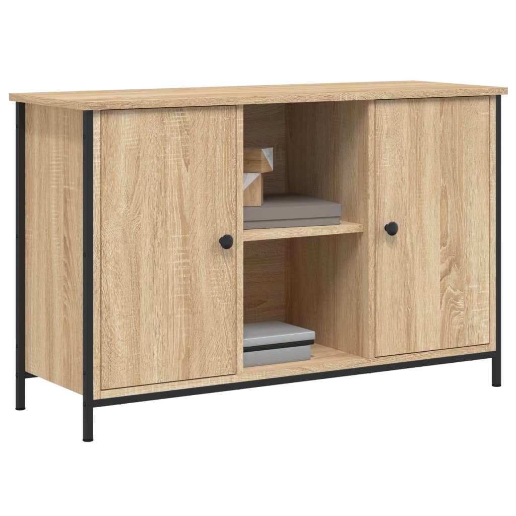 Tv-meubel 100x35x65 cm bewerkt hout bruin eikenkleur