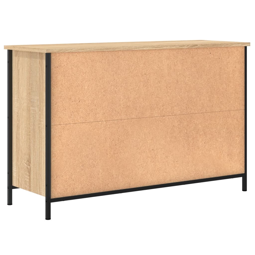 Tv-meubel 100x35x65 cm bewerkt hout bruin eikenkleur