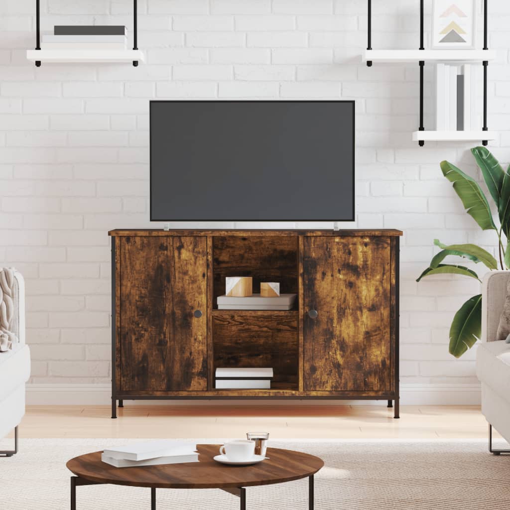 Tv-meubel 100x35x65 cm bewerkt hout bruin eikenkleur