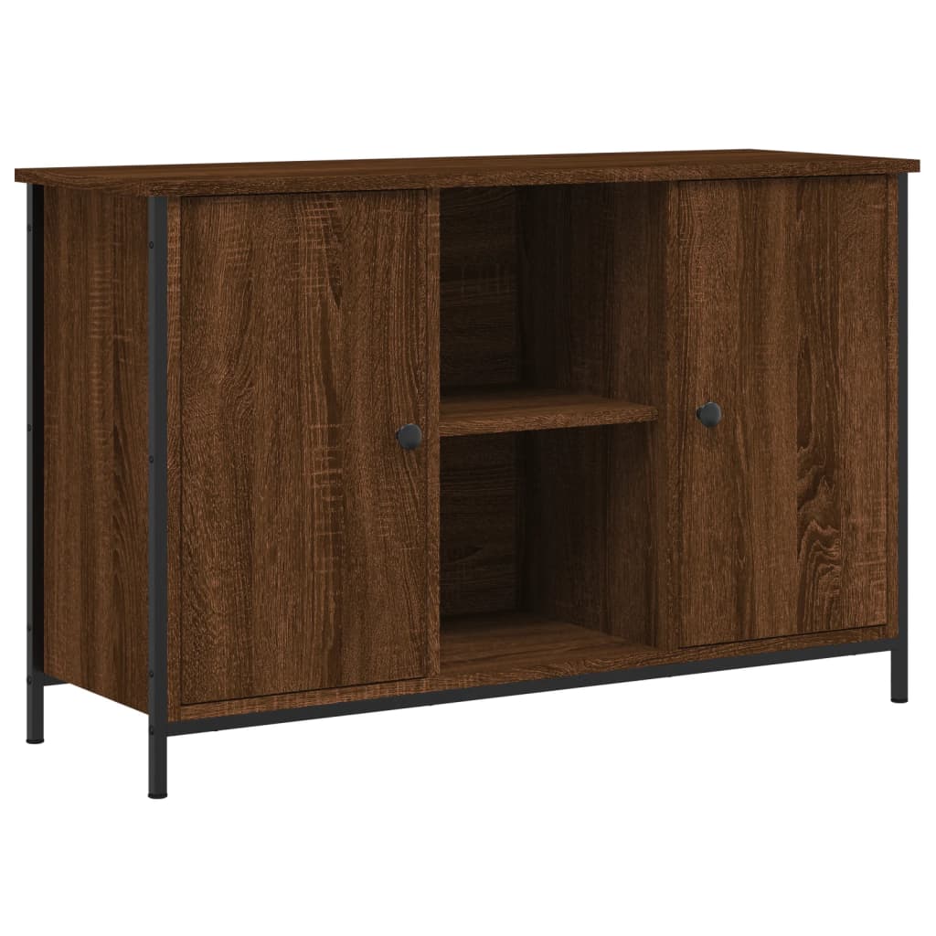 Tv-meubel 100x35x65 cm bewerkt hout bruin eikenkleur