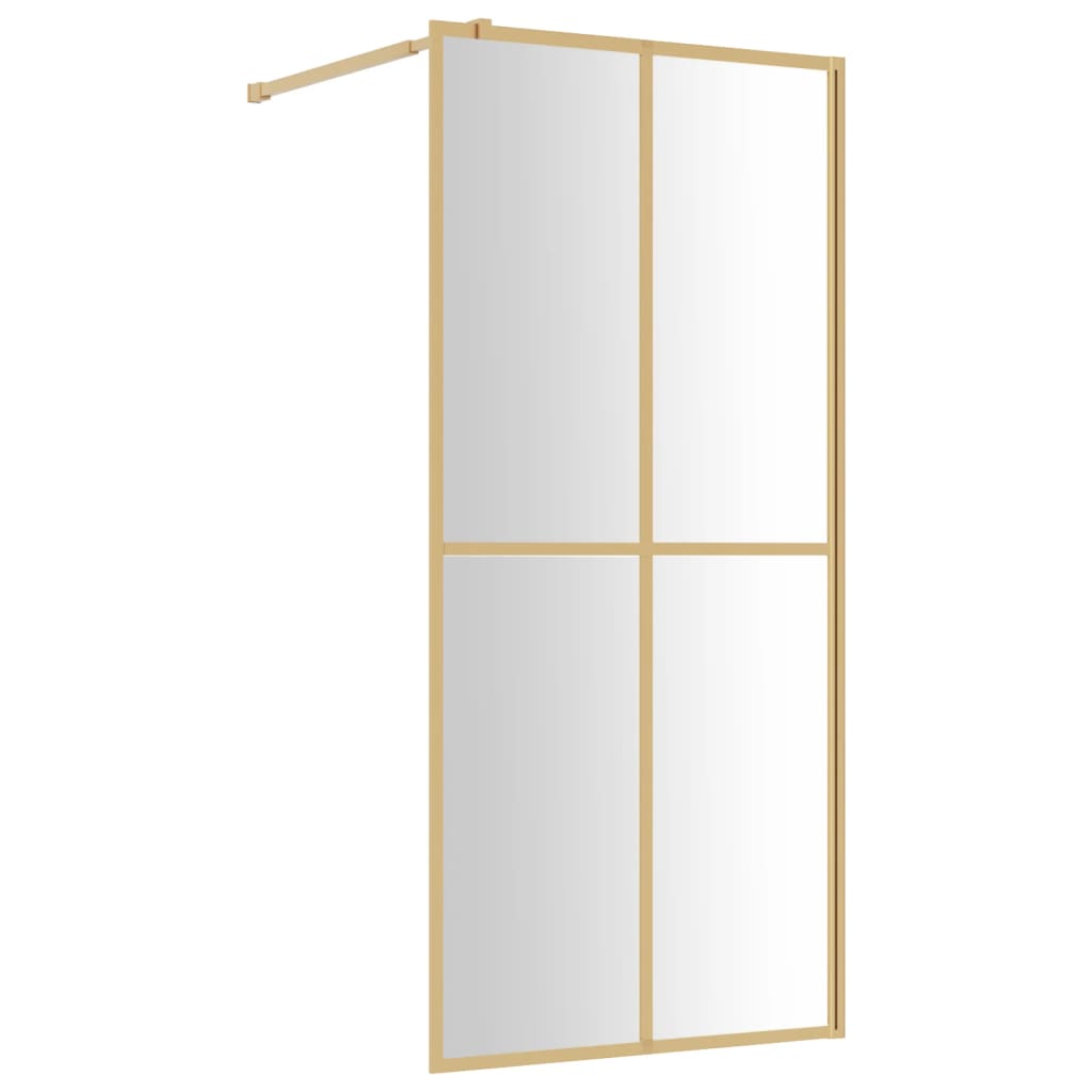 Inloopdouchewand transparant 100x195 cm ESG-glas goudkleurig