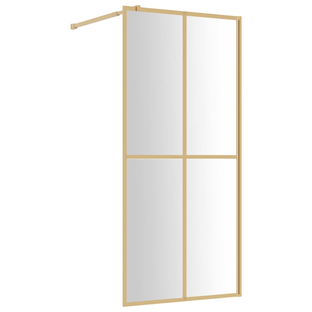 Inloopdouchewand transparant 100x195 cm ESG-glas goudkleurig