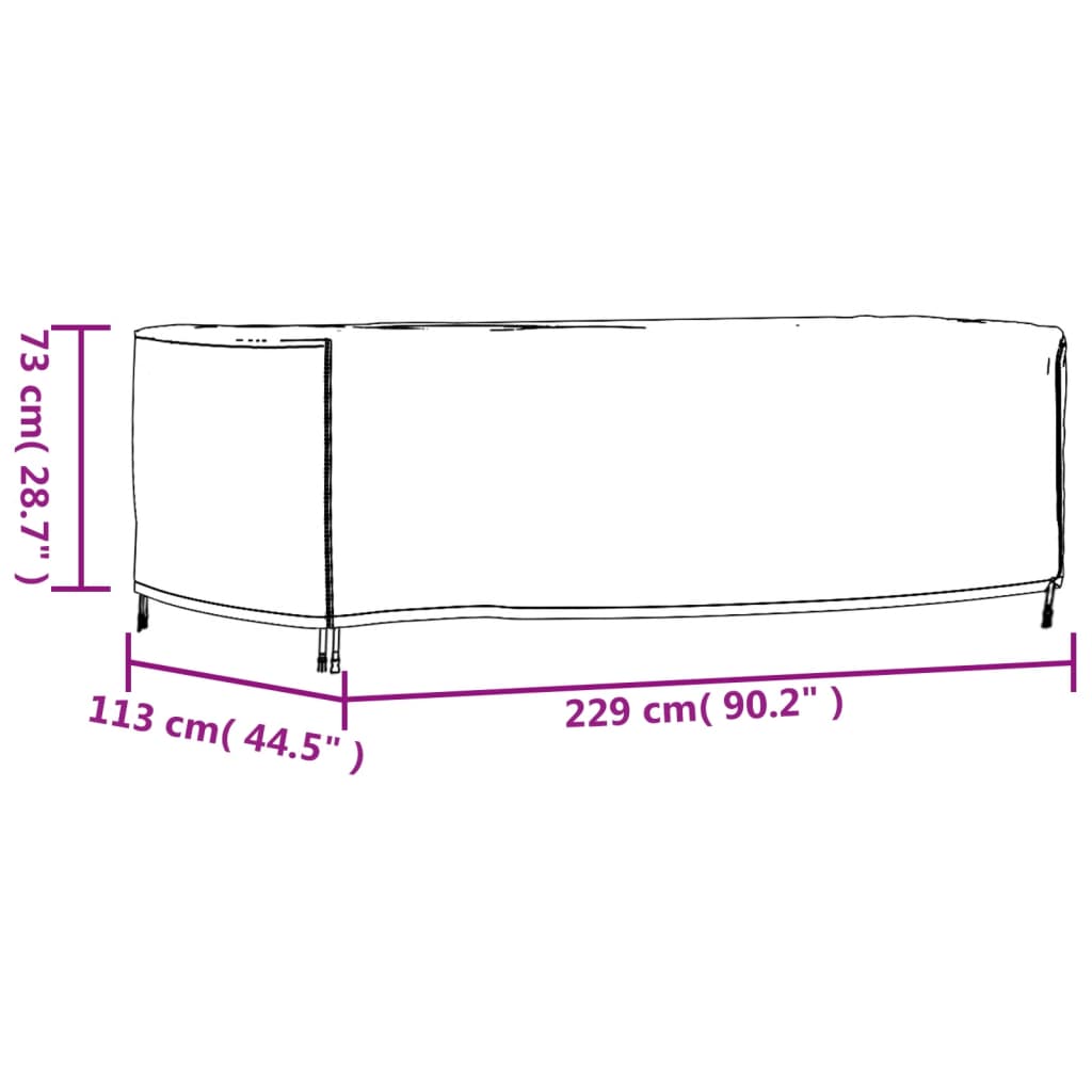 Tuinmeubelhoes waterdicht 420D 260x260x90 cm zwart