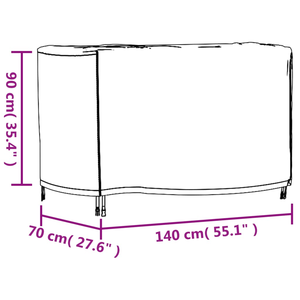 Tuinmeubelhoes waterdicht 420D 260x260x90 cm zwart