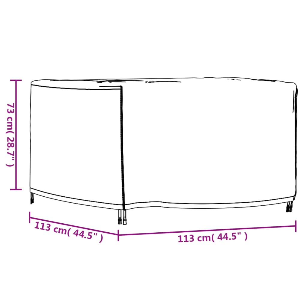 Tuinmeubelhoes waterdicht 420D 260x260x90 cm zwart