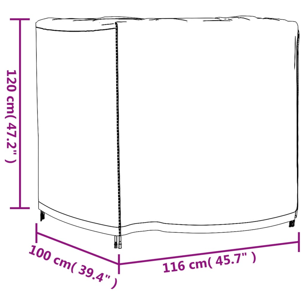 Tuinmeubelhoes waterdicht 420D 260x260x90 cm zwart