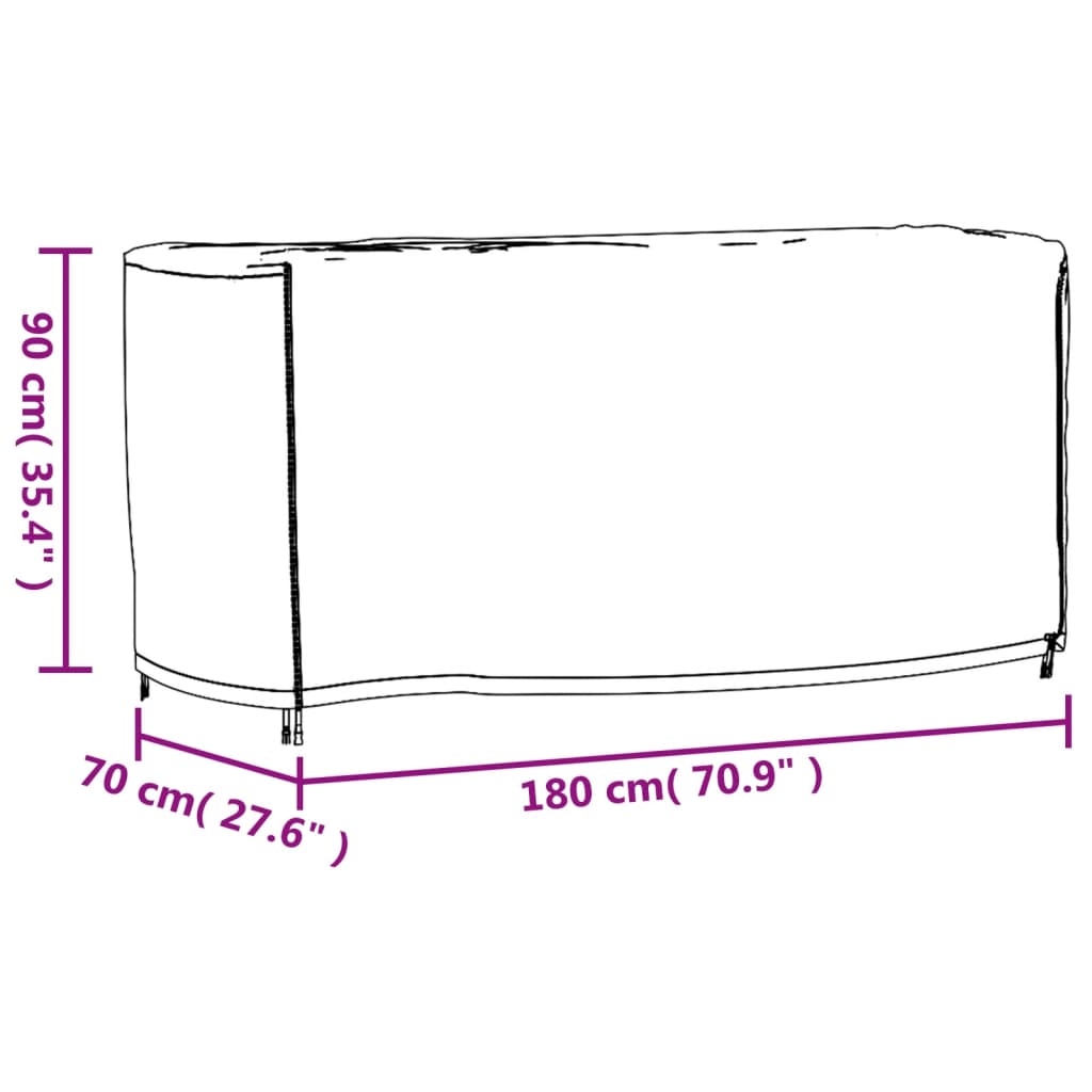 Tuinmeubelhoes waterdicht 420D 260x260x90 cm zwart