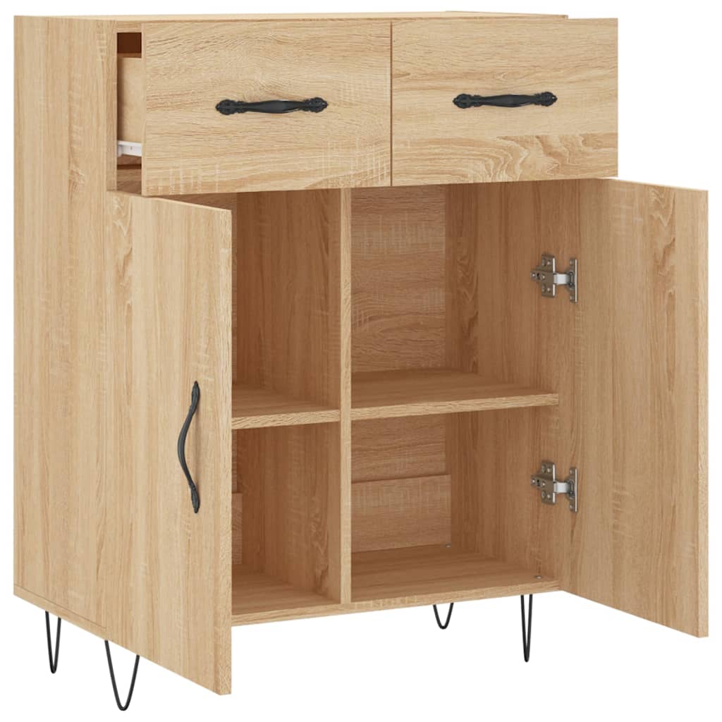 Dressoir 69,5x34x90 cm bewerkt hout eikenkleurig