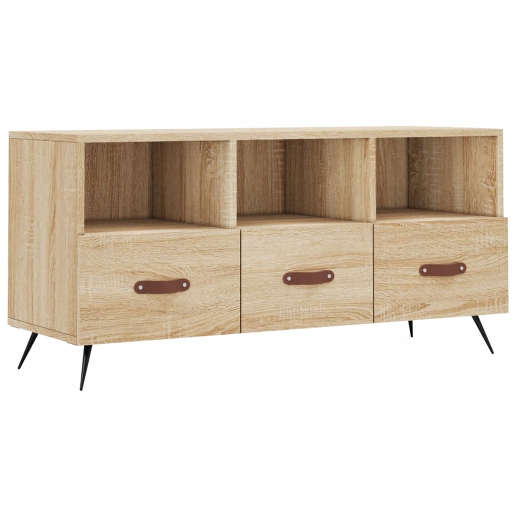 Tv-meubel 102x36x50 cm bewerkt hout bruin eikenkleur