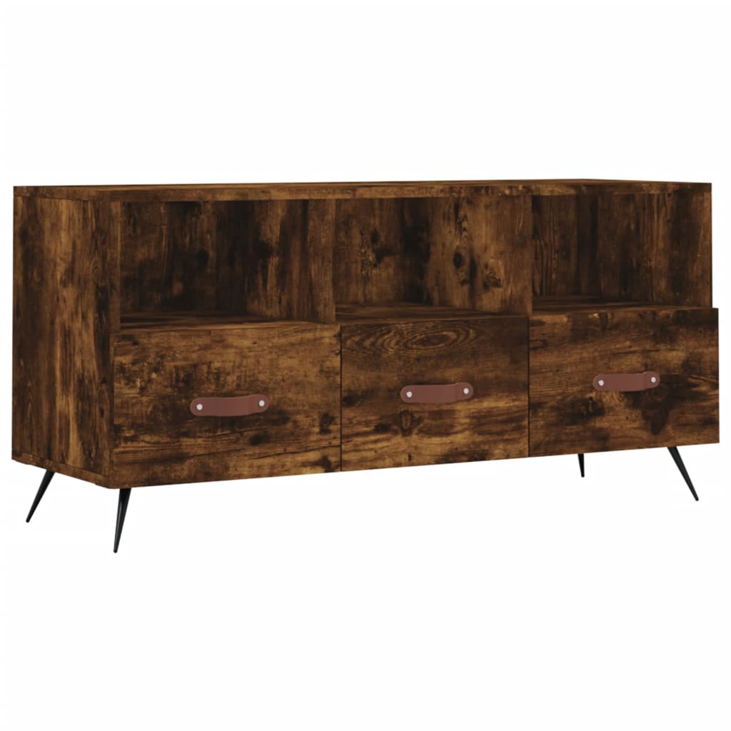 Tv-meubel 102x36x50 cm bewerkt hout bruin eikenkleur