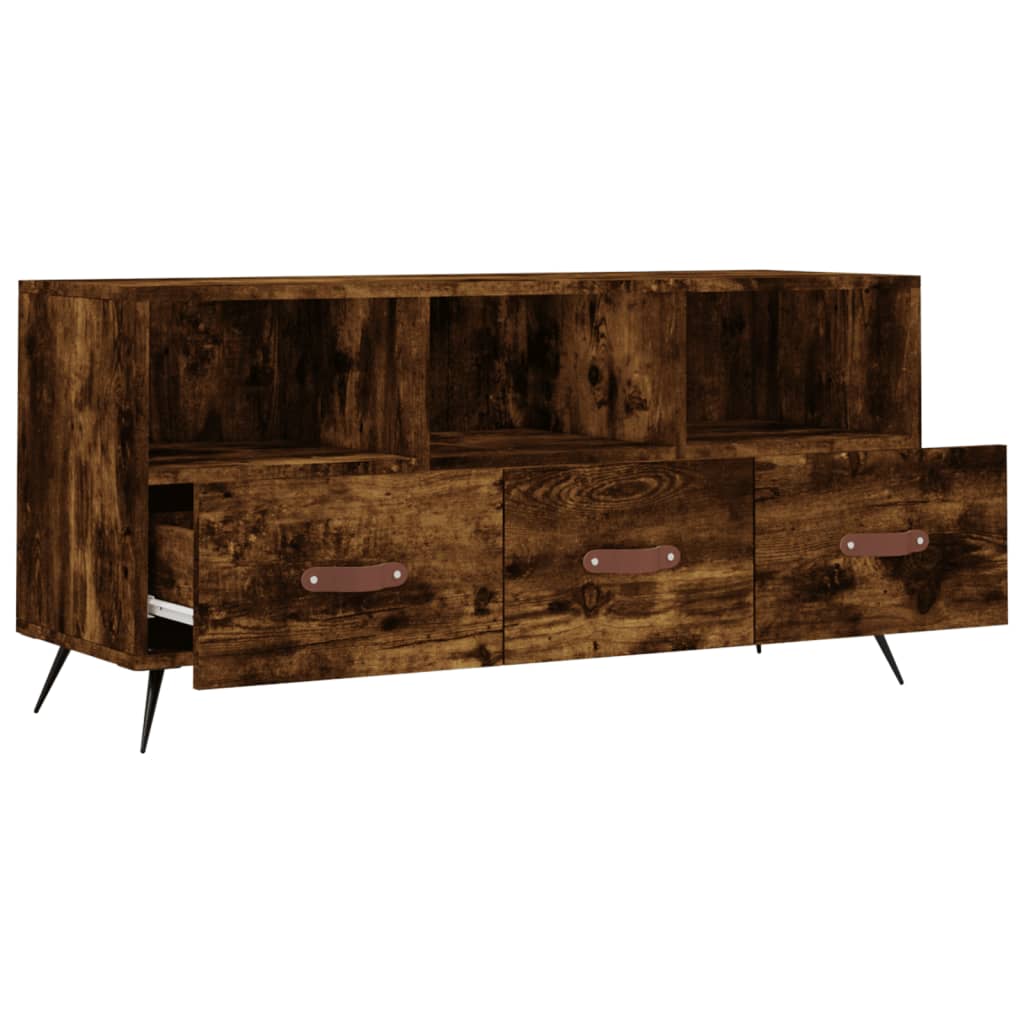 Meuble TV 102x36x50 cm finition bois couleur chêne marron