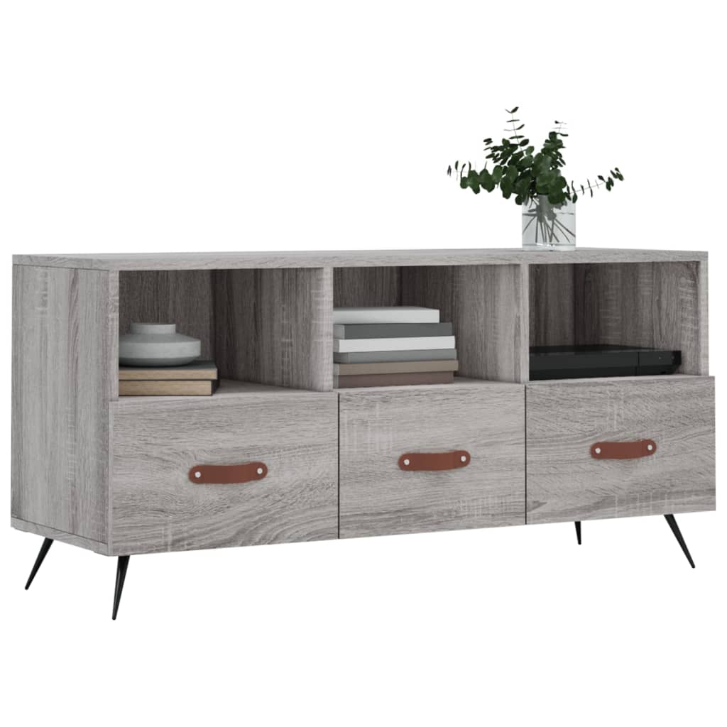 Meuble TV 102x36x50 cm finition bois couleur chêne marron