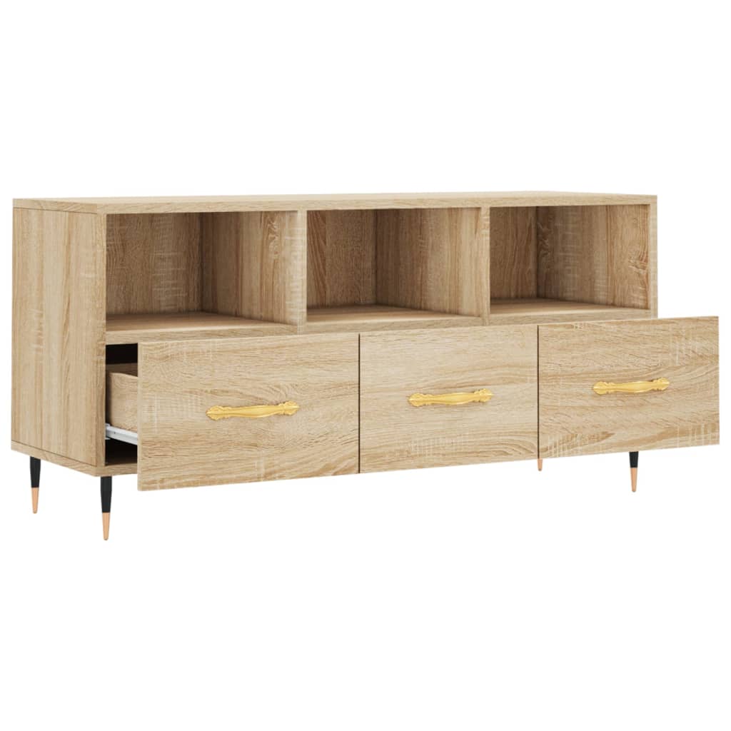 Meuble TV 102x36x50 cm en bois travaillé