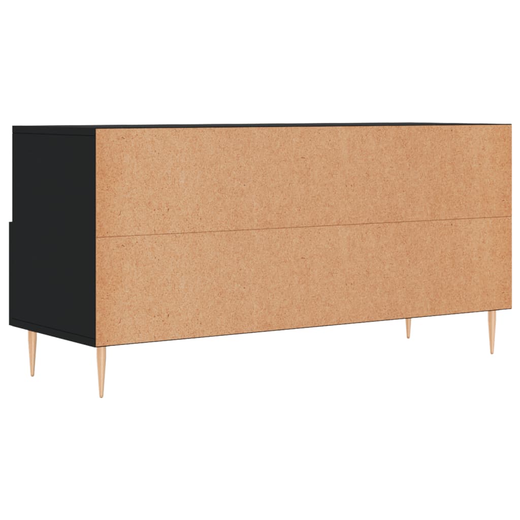 Meuble TV 102x36x50 cm ouvré en bois couleur chêne