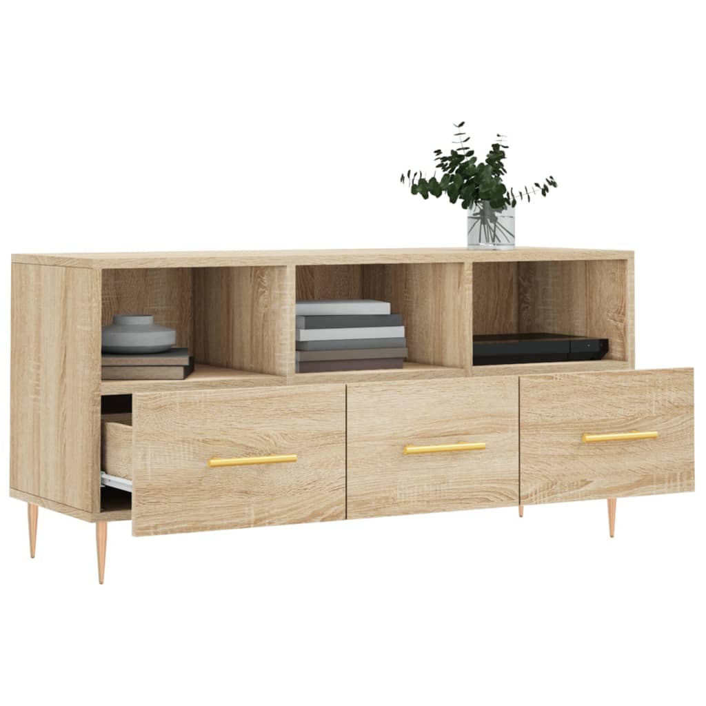 Tv-meubel 102x36x50 cm bewerkt hout eikenkleurig