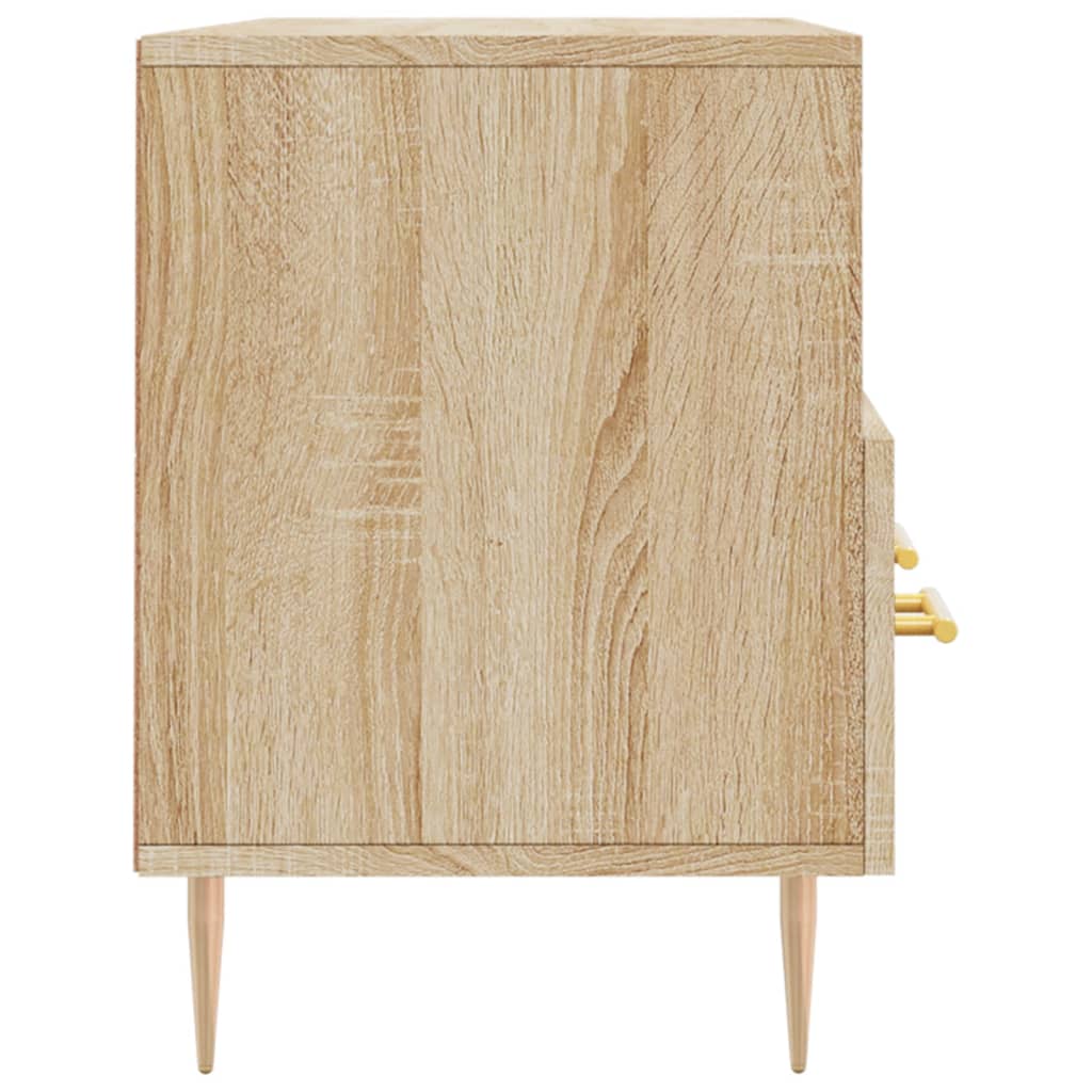 Meuble TV 102x36x50 cm ouvré en bois couleur chêne