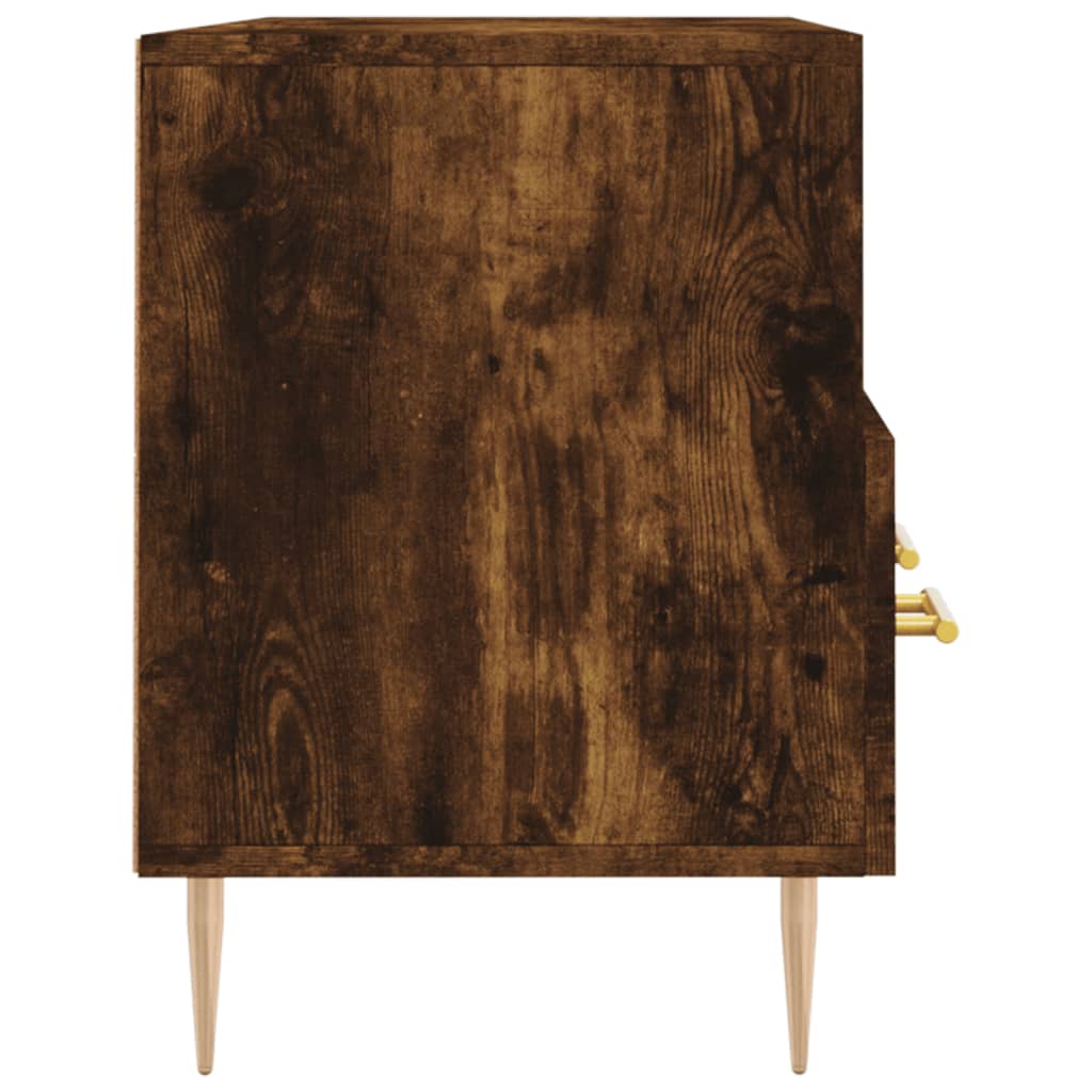 Meuble TV 102x36x50 cm ouvré en bois couleur chêne