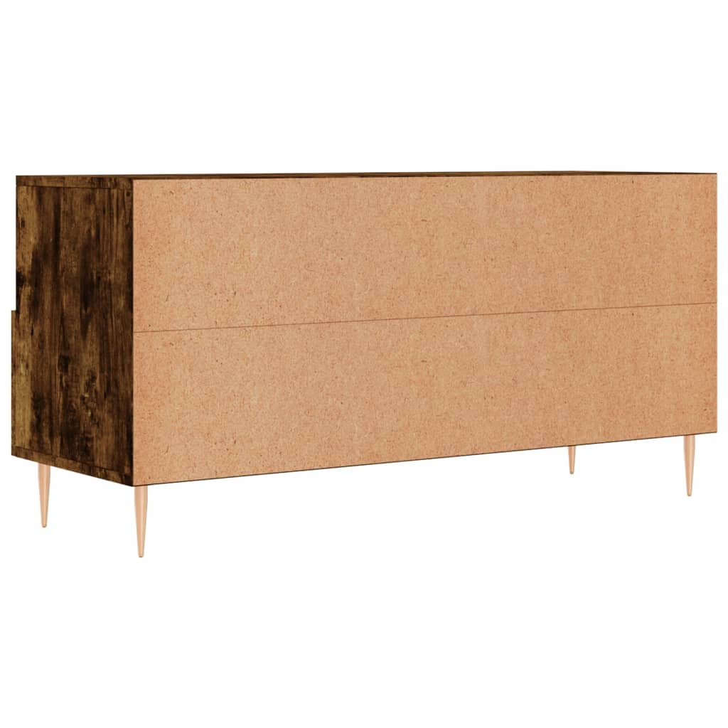 Meuble TV 102x36x50 cm ouvré en bois couleur chêne