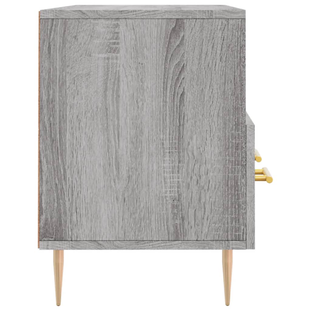 Meuble TV 102x36x50 cm ouvré en bois couleur chêne