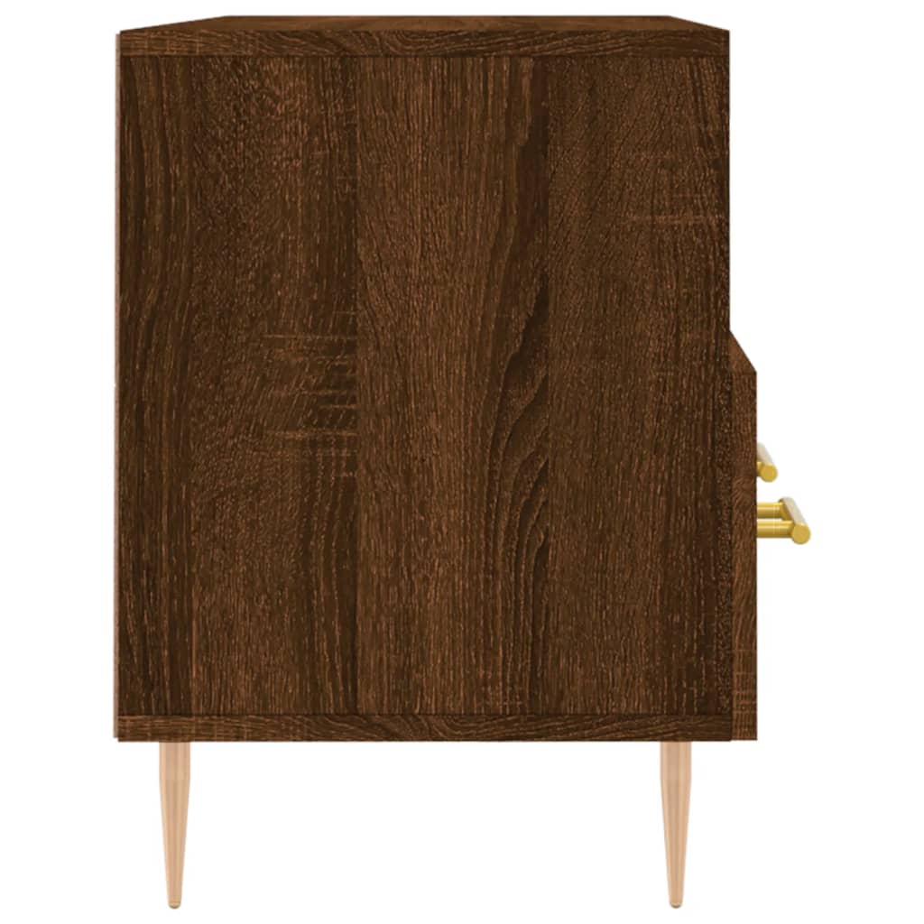 Meuble TV 102x36x50 cm ouvré en bois couleur chêne