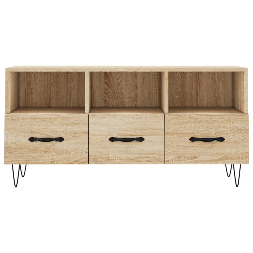 Meuble TV 102x36x50 cm en bois travaillé