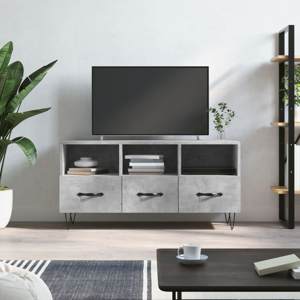 Meuble TV 102x36x50 cm en bois travaillé