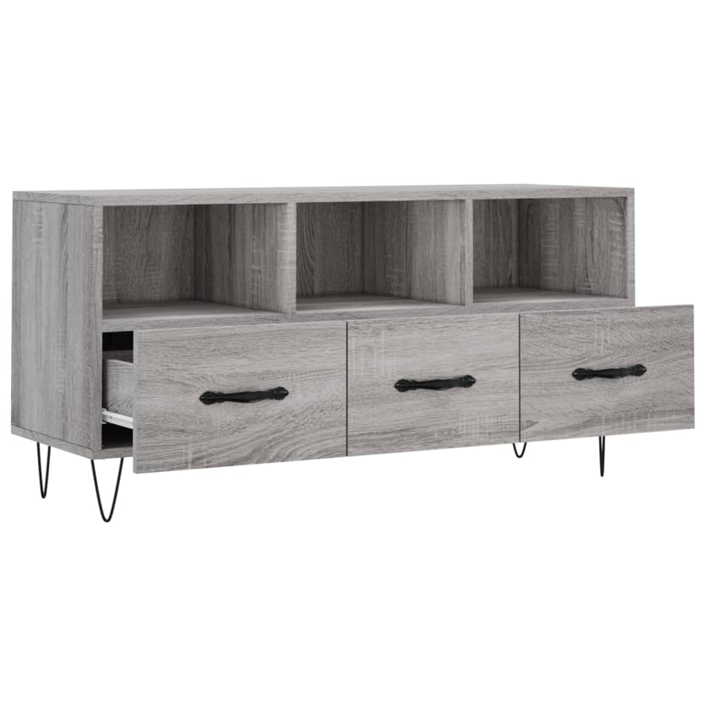 Meuble TV 102x36x50 cm en bois travaillé