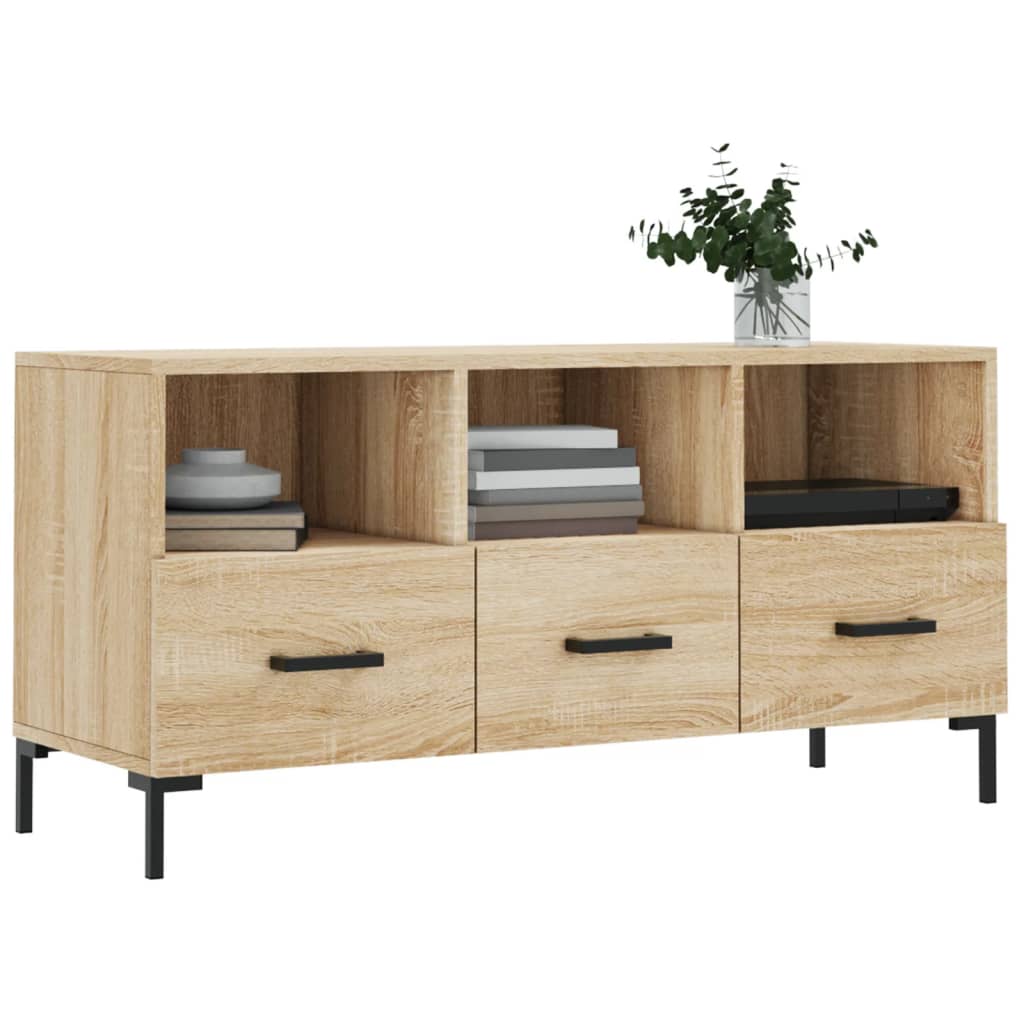 Tv-meubel 102x36x50 cm bewerkt hout eikenkleurig