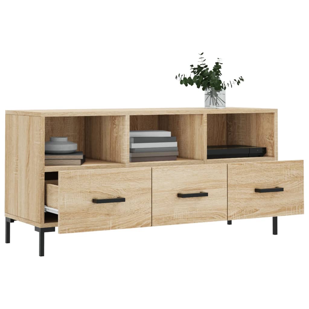 Tv-meubel 102x36x50 cm bewerkt hout eikenkleurig