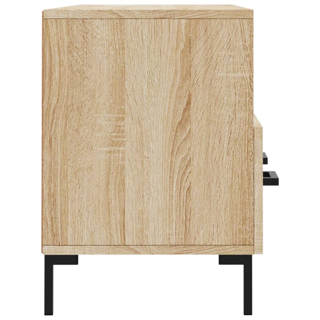 Meuble TV 102x36x50 cm ouvré en bois couleur chêne