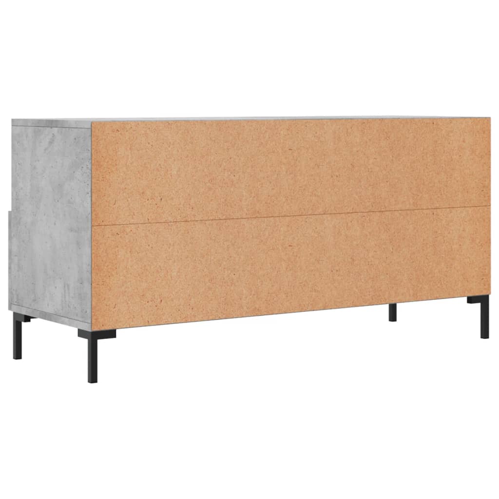 Meuble TV 102x36x50 cm ouvré en bois couleur chêne