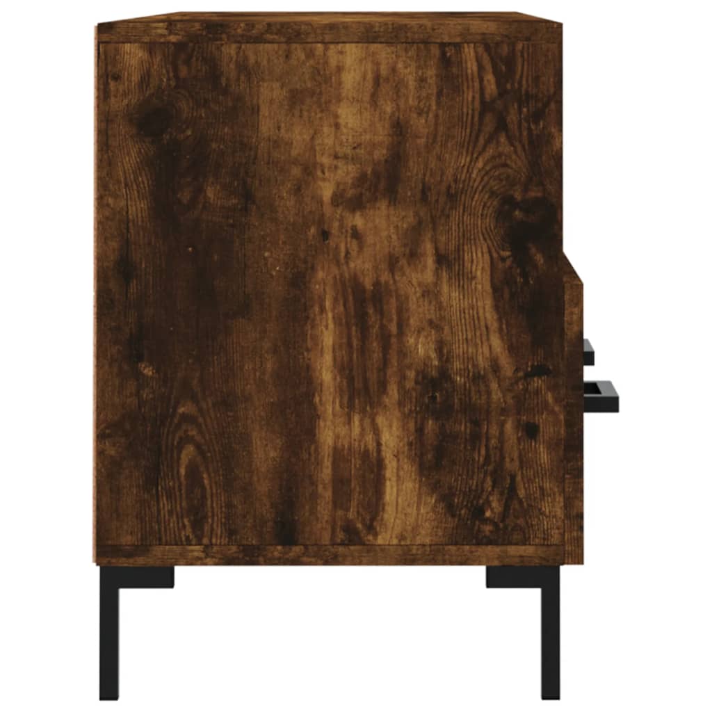 Meuble TV 102x36x50 cm ouvré en bois couleur chêne