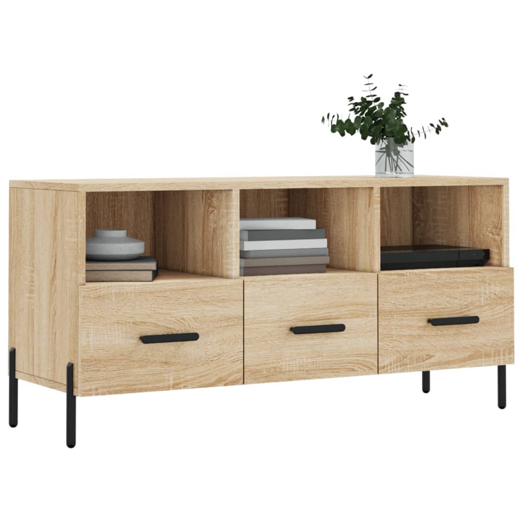 Tv-meubel 102x36x50 cm bewerkt hout eikenkleurig