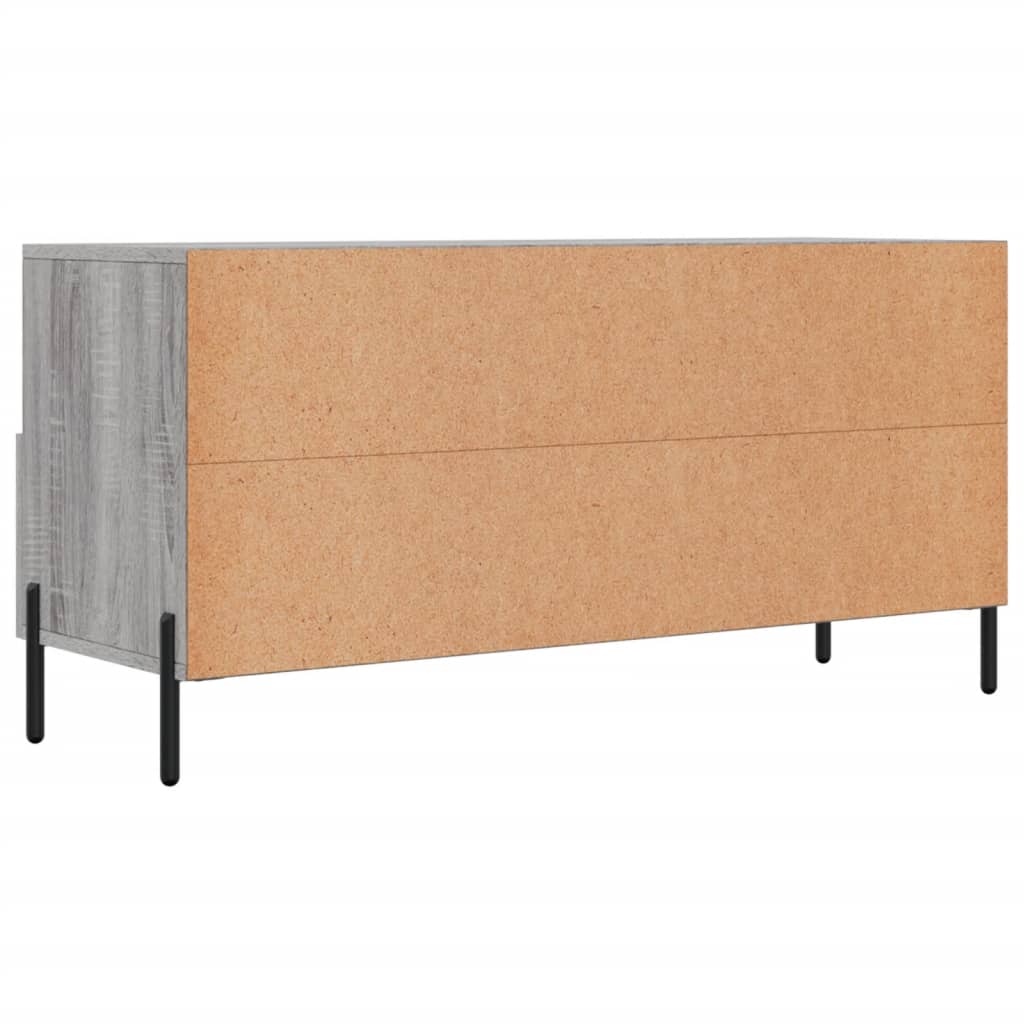 Meuble TV 102x36x50 cm ouvré en bois couleur chêne