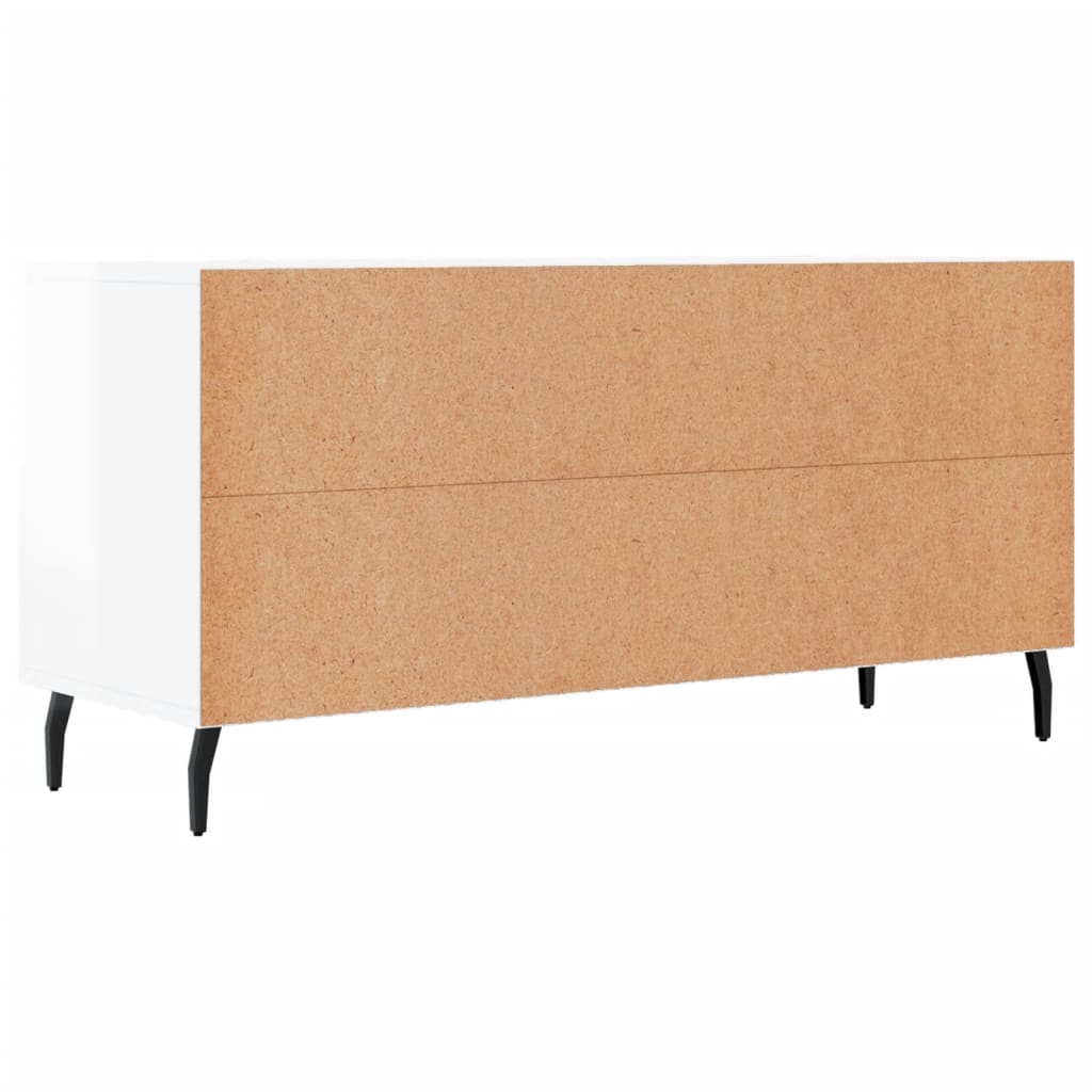 Meuble TV 102x36x50 cm ouvré en bois couleur chêne