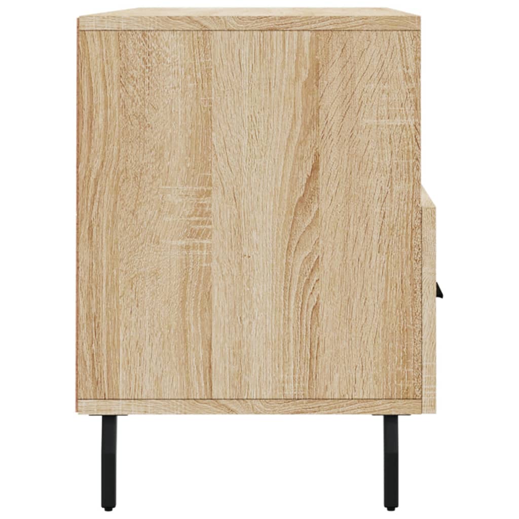 Meuble TV 102x36x50 cm ouvré en bois couleur chêne