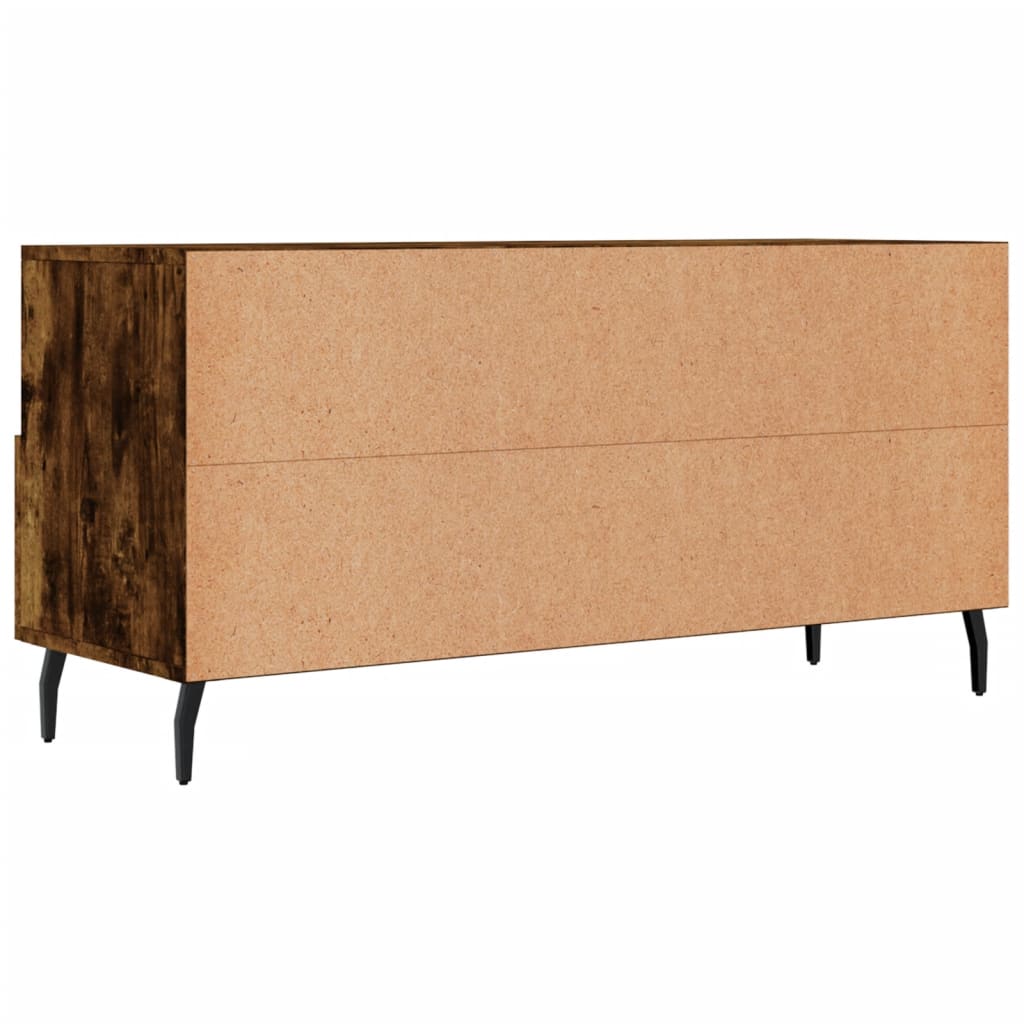 Meuble TV 102x36x50 cm ouvré en bois couleur chêne