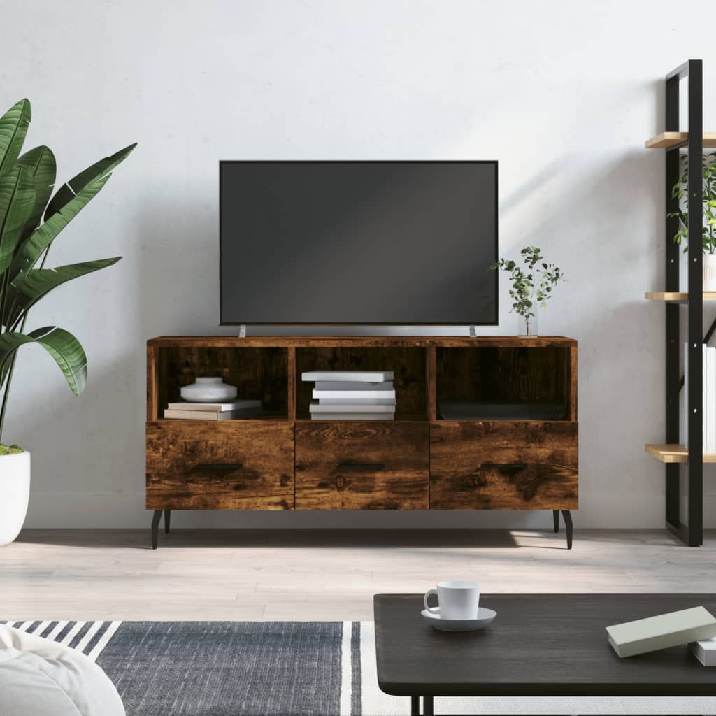 Tv-meubel 102x36x50 cm bewerkt hout eikenkleurig