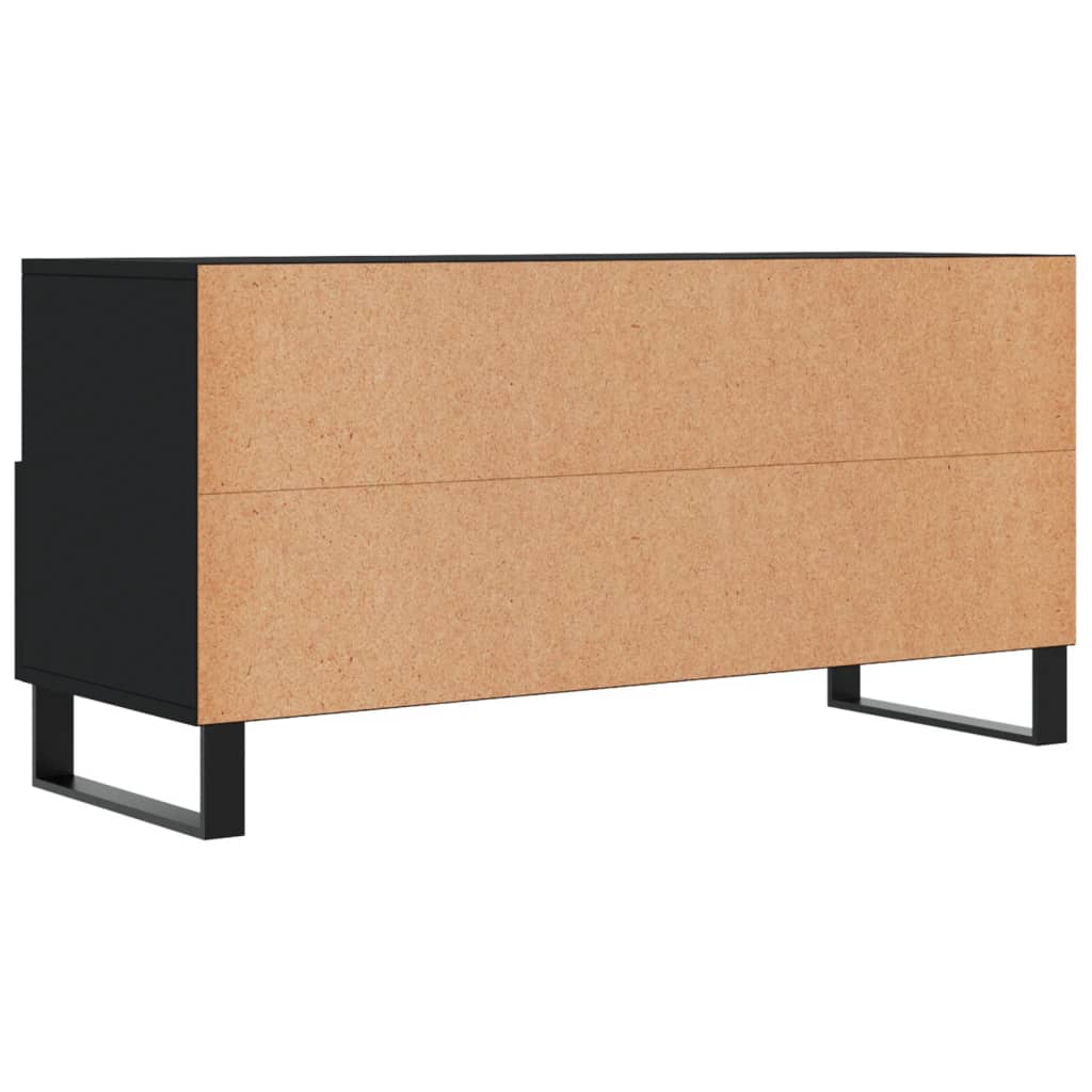 Meuble TV 102x36x50 cm ouvré en bois couleur chêne