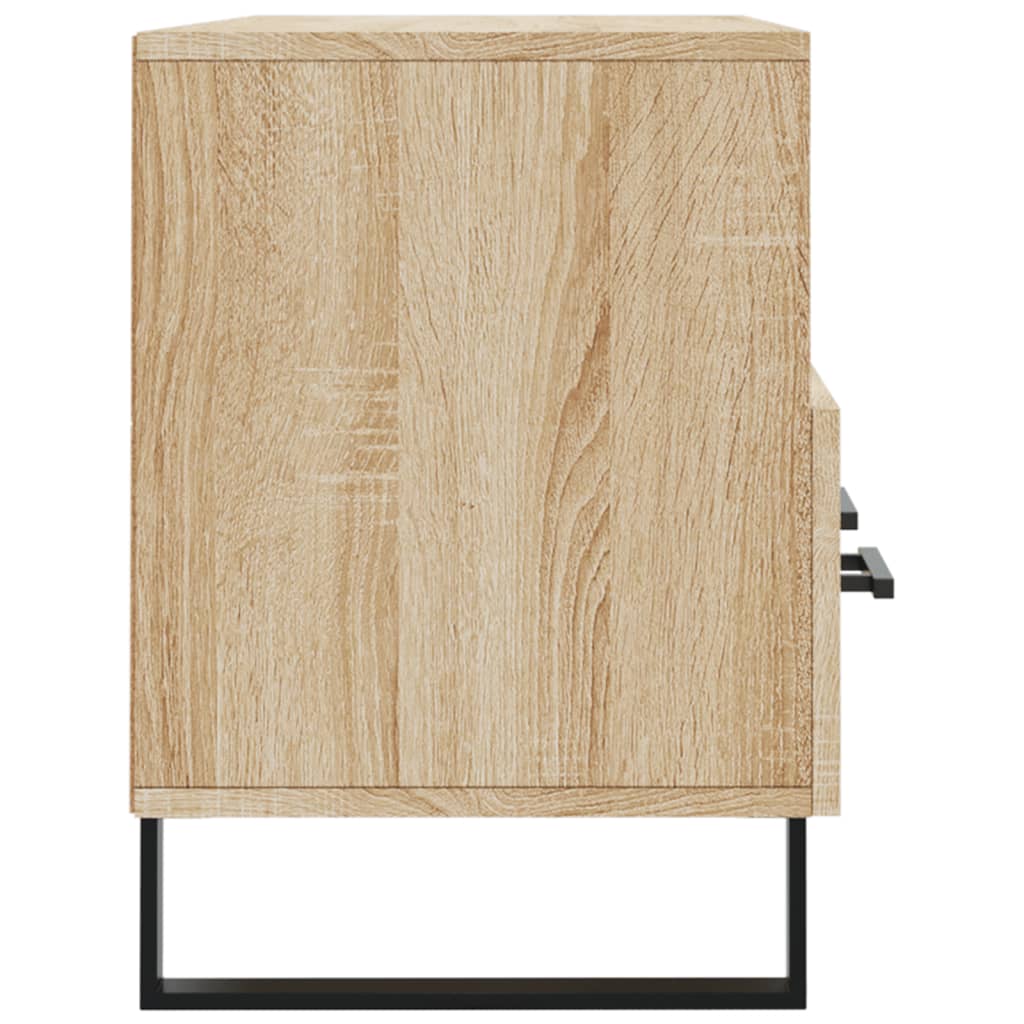 Meuble TV 102x36x50 cm ouvré en bois couleur chêne